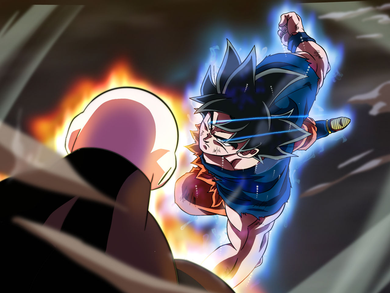 Ultra Instinct Goku Vs Jiren Illustration By Dokkandeity On Deviantart