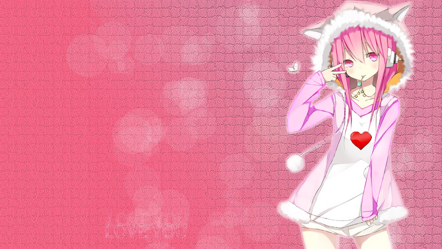 Cute pink anime girl wallpaper by NewbMangaDrawer on DeviantArt