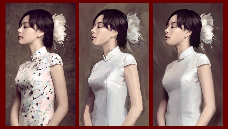 Chinese girl - step by step