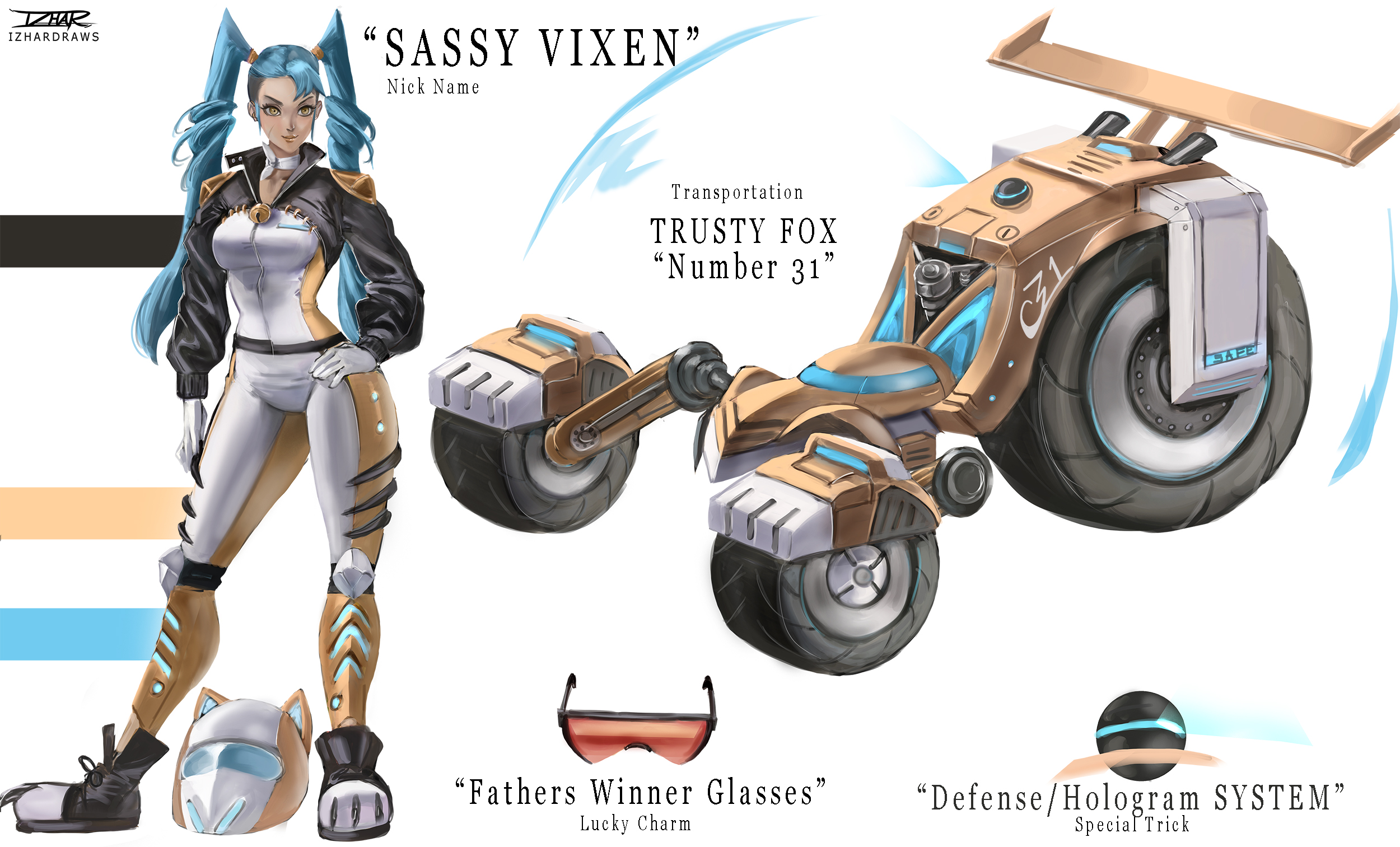 Sassy Vixen - Radical Racer OC by IzharDraws on DeviantArt