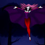 Vampire lady is flying over the forest (GIF)
