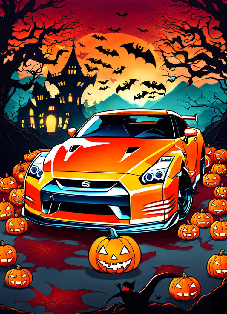 Nissan GTR R35 Halloween Wallpaper by MclarenF1GTRSOK on DeviantArt