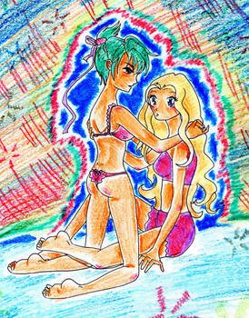 Kirika and Jun :3 pastels xD