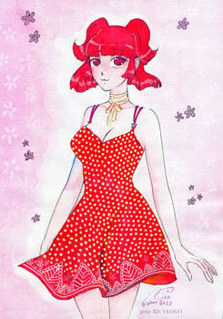 Sanzu chan in a cute red dress