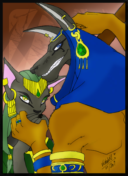 Anubis and Bastet by Kskabell