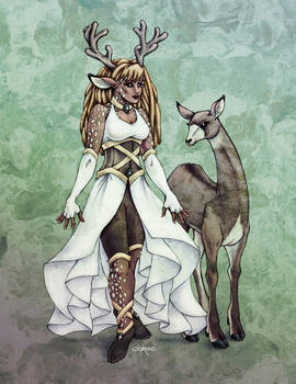 Deer Goddess in Colour