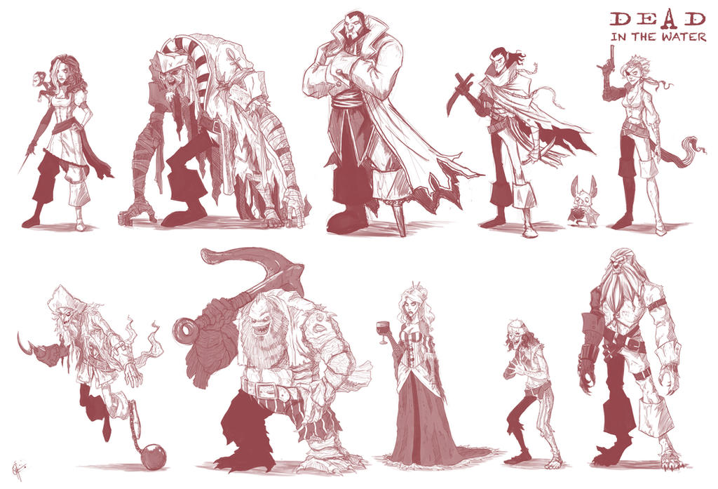 Dead in the Water Character Sketches