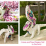 Cream and Floral Dragon Doll - Multiple Views