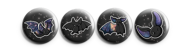 Black Galaxy Bat Pins