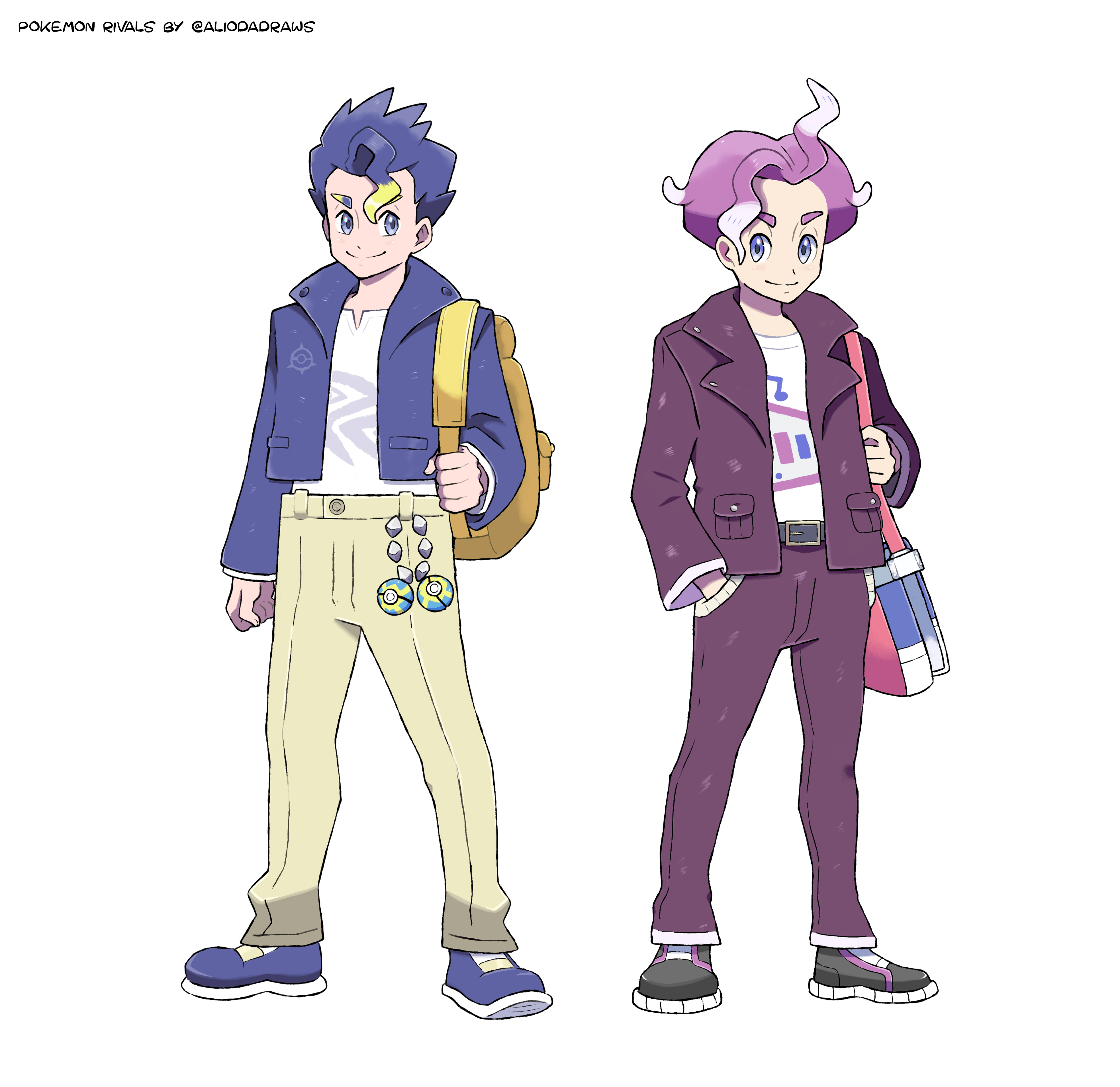 Pokemon rival trainers by AliodaDraws on DeviantArt
