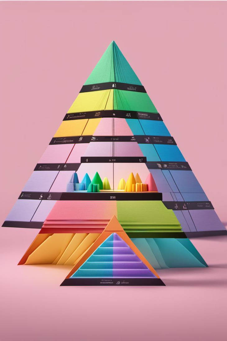 Pyramid, Split In 5 Rows, Each Row With A Rainbow by nlamay on DeviantArt