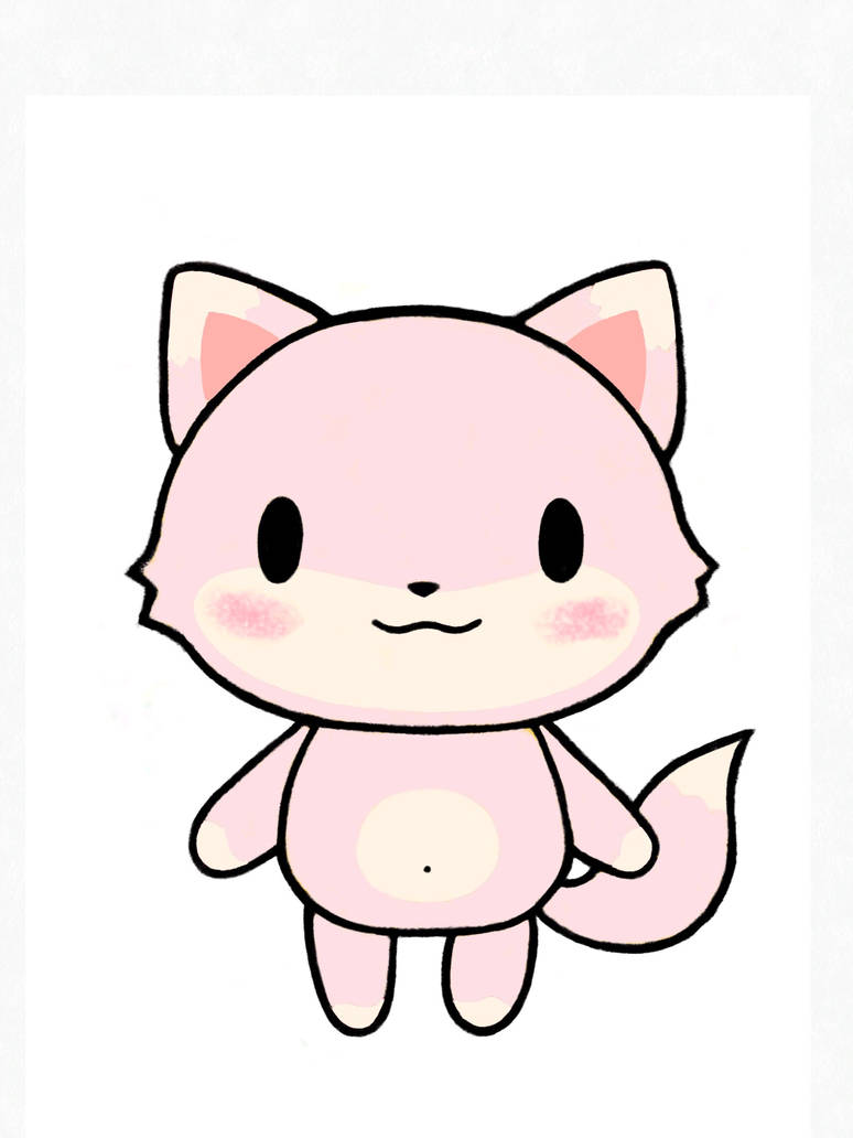 Cute Pink Fox by TuxedoNeko on DeviantArt