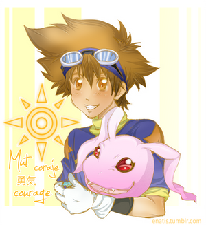 Taichi and Koromon