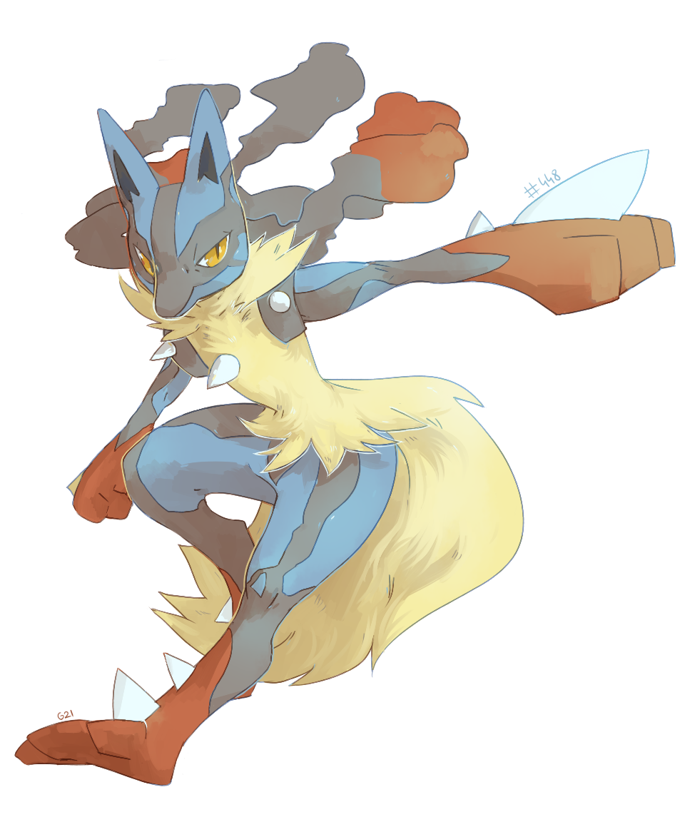 My drawing of Shiny Mega Lucario : r/pokemon