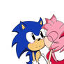 classic sonic and amy colored