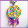 Lollipop Necklace - Purple Bow