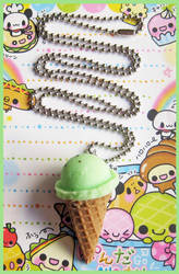 Mint Ice Cream Cone Necklace