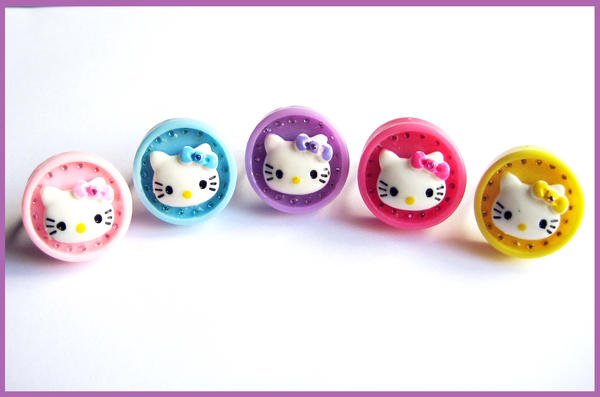 Colorful Hello Kitty Rings by cherryboop on DeviantArt
