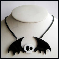 Skull Bat Acrylic Necklace