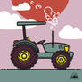 Flat Tractor Illustration