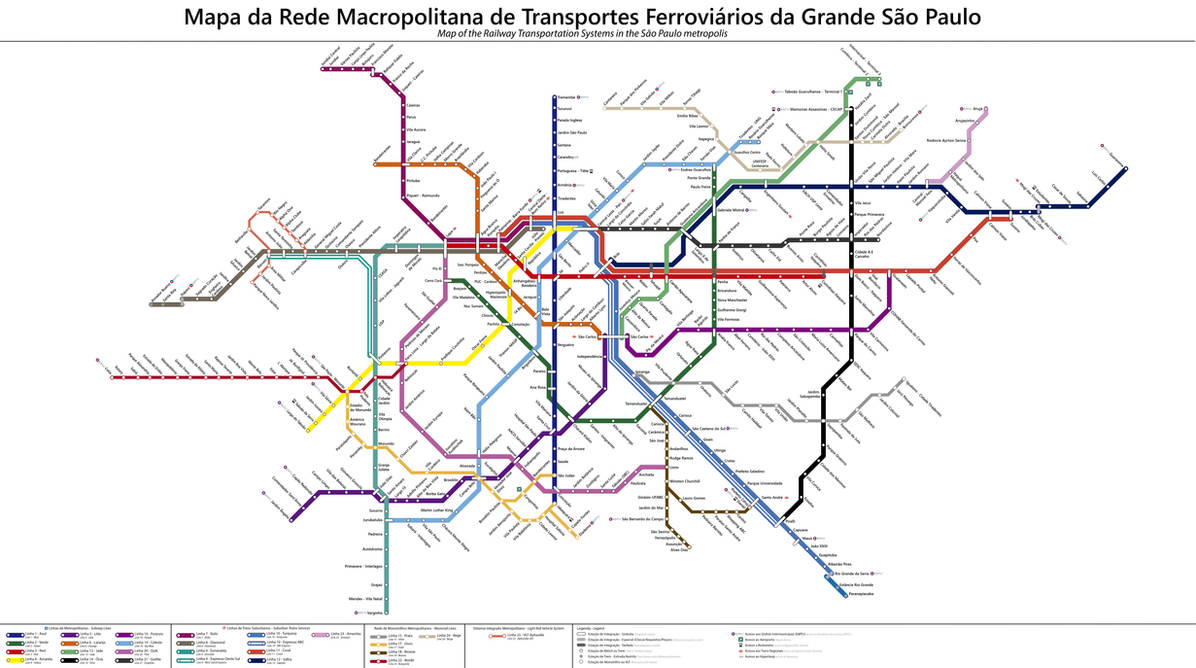 Mapa do Metro de Sao Paulo em um Futuro Distante by lololius on DeviantArt