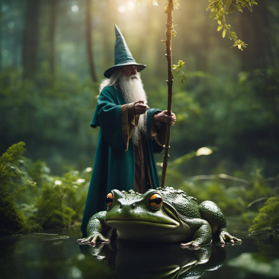 Wizard Gient Portrait Of A Wizard On A Giant Frog In A Magical by janaejd03 on ...