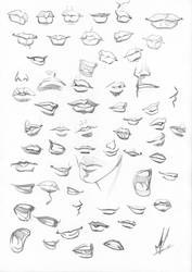 Lips sketches by Marc-F-Huizinga