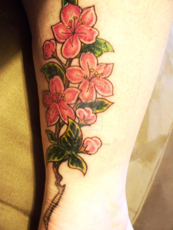 My Crab Apple Blossom Tattoo By Leeluu Dallas On Deviantart