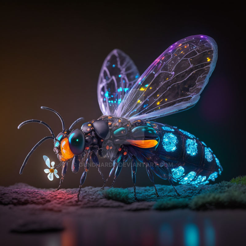 unreal insect empathizing with a flower. by Gundhardt on DeviantArt