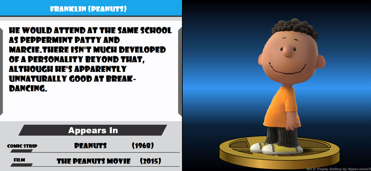 Wii U Trophy Custom #25: Franklin (Peanuts) by nicossz on DeviantArt