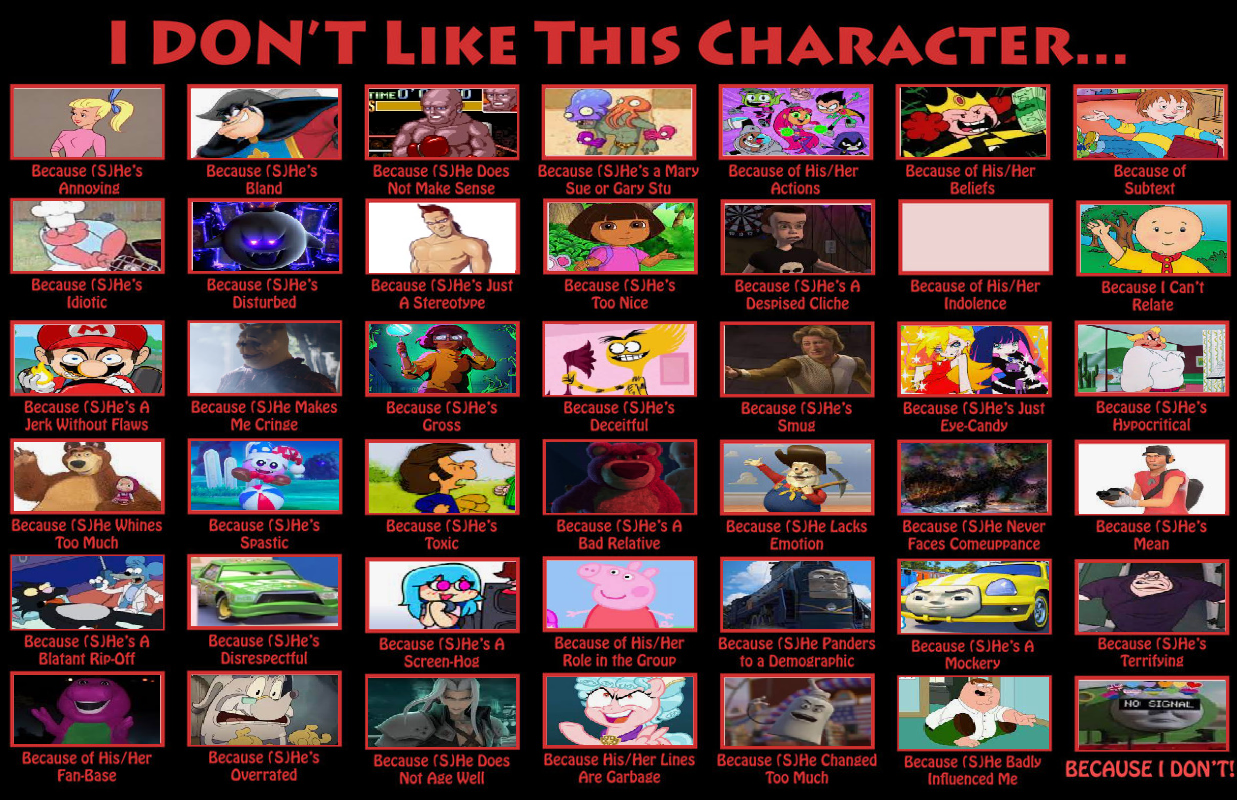 Dislight Characters My Characters I Dislike (Ultimate) by nicossz on DeviantArt