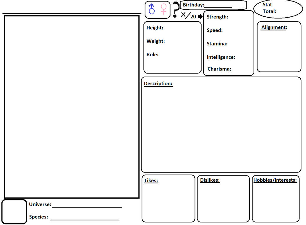 Character Bio Sheet (Blank) by Andledee on DeviantArt