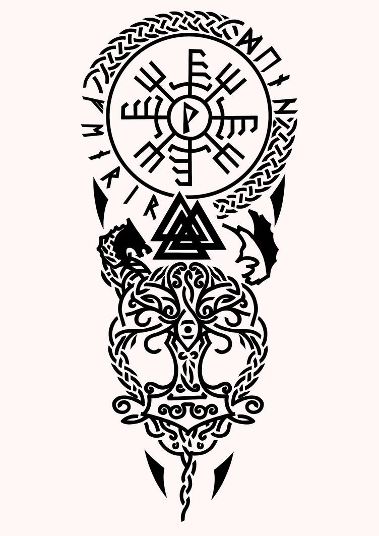 norse tribal calf tattoo by DisWin on DeviantArt