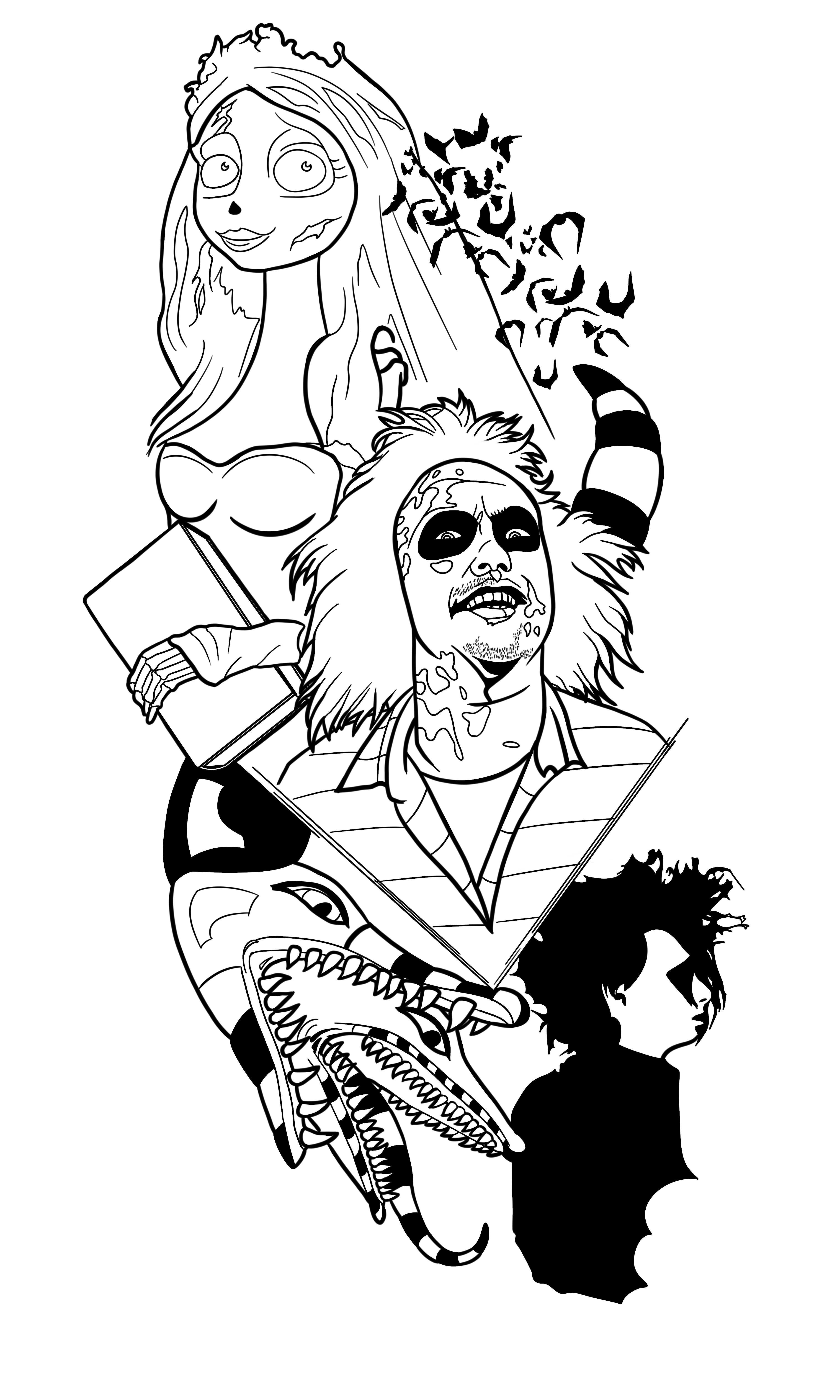 Arm Outline Ideas Inspired by Tim Burton