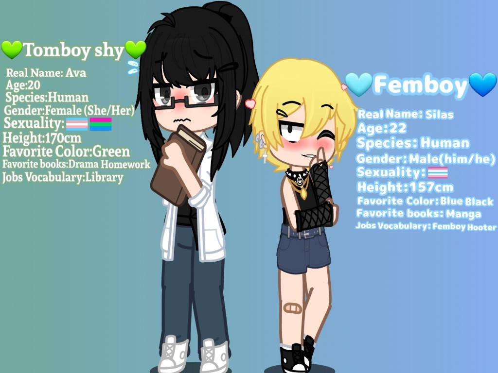Tomboy shy and Femboy by Clara3617 on DeviantArt