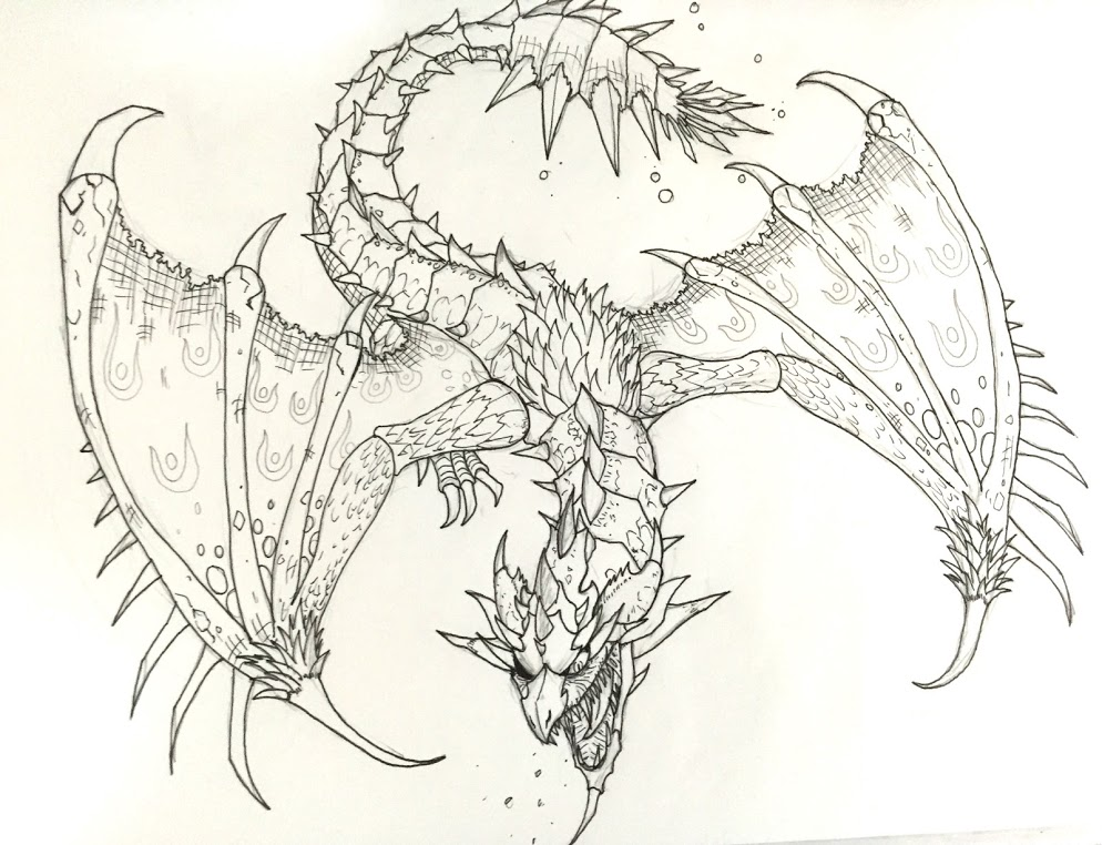 Rathian Sketch by Upchuck2 on DeviantArt