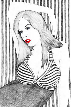 Lady in stripes