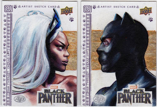 UPPER DECK AP SKETCH CARDS BLACK PANTHER and STORM