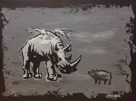 Rhino (original painting design for a mural)