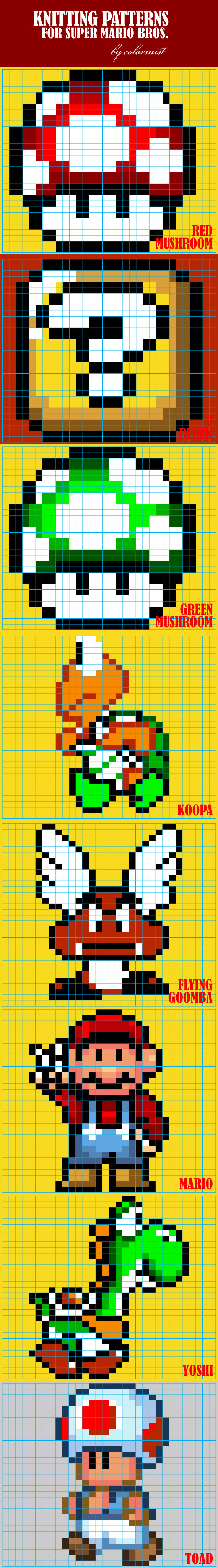 Super Mario Bros Knit Patterns