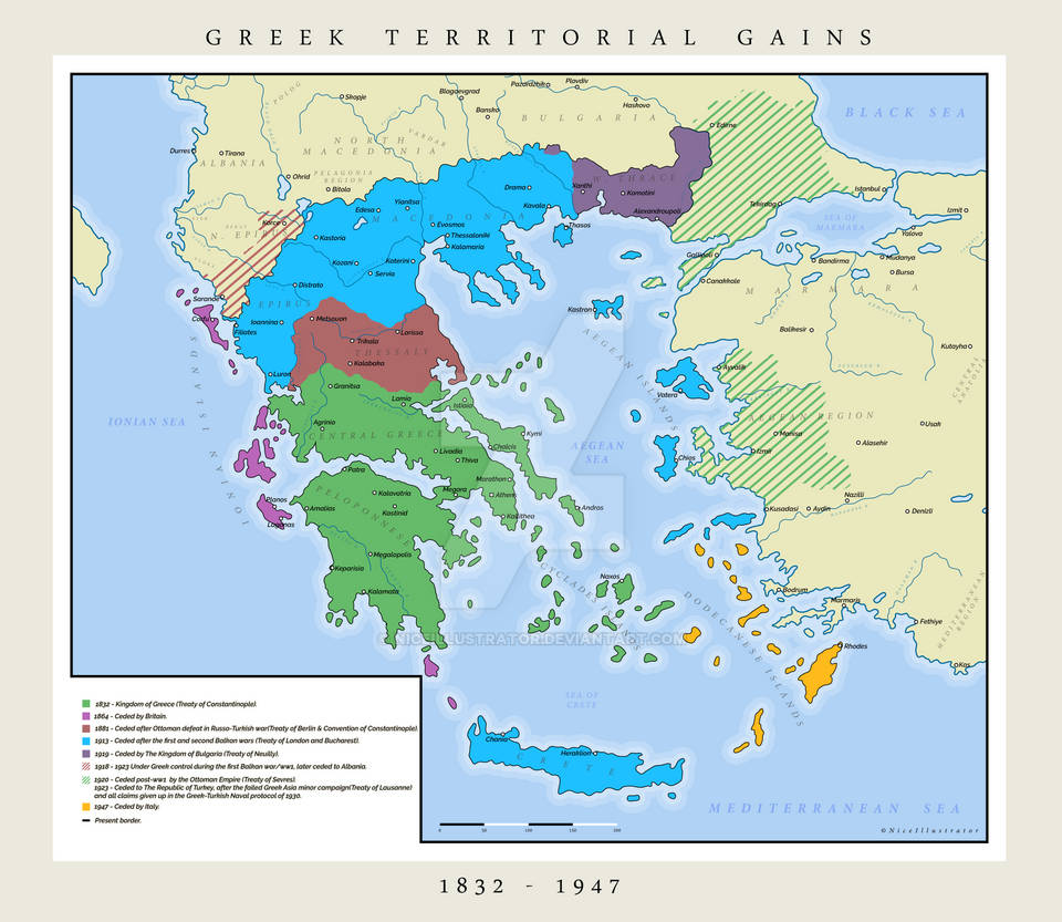 Kingdom of Greece and the territorial gains. by Niceillustrator on ...