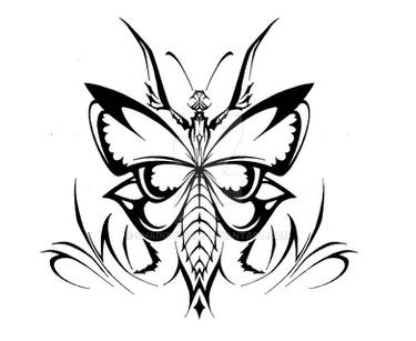 Tribal Praying Mantis Design