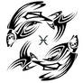 Tribal pisces flying fish