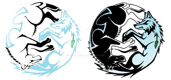 Tribal Ying Yang Bear and Wolf by ShadowKira on DeviantArt