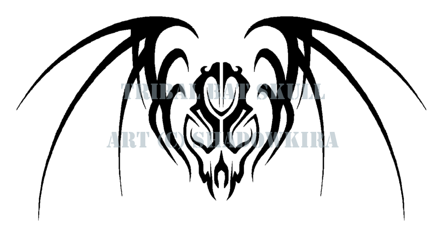 Tribal Skull Bat and Wings