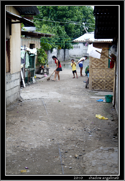 Sweeping the yard