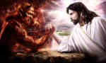 Devil vs Jesus by ongchewpeng