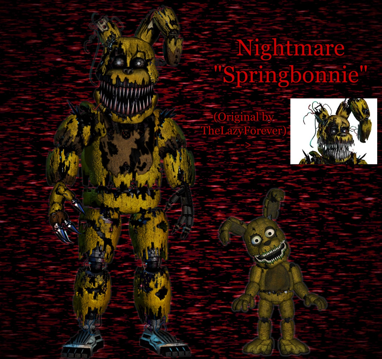 FNAF 4 Nightmare Spring Bonnie ( remake ) by Enderziom2004 on