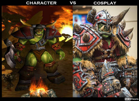 Warcraft Orc Character vs Cosplay SKS Props