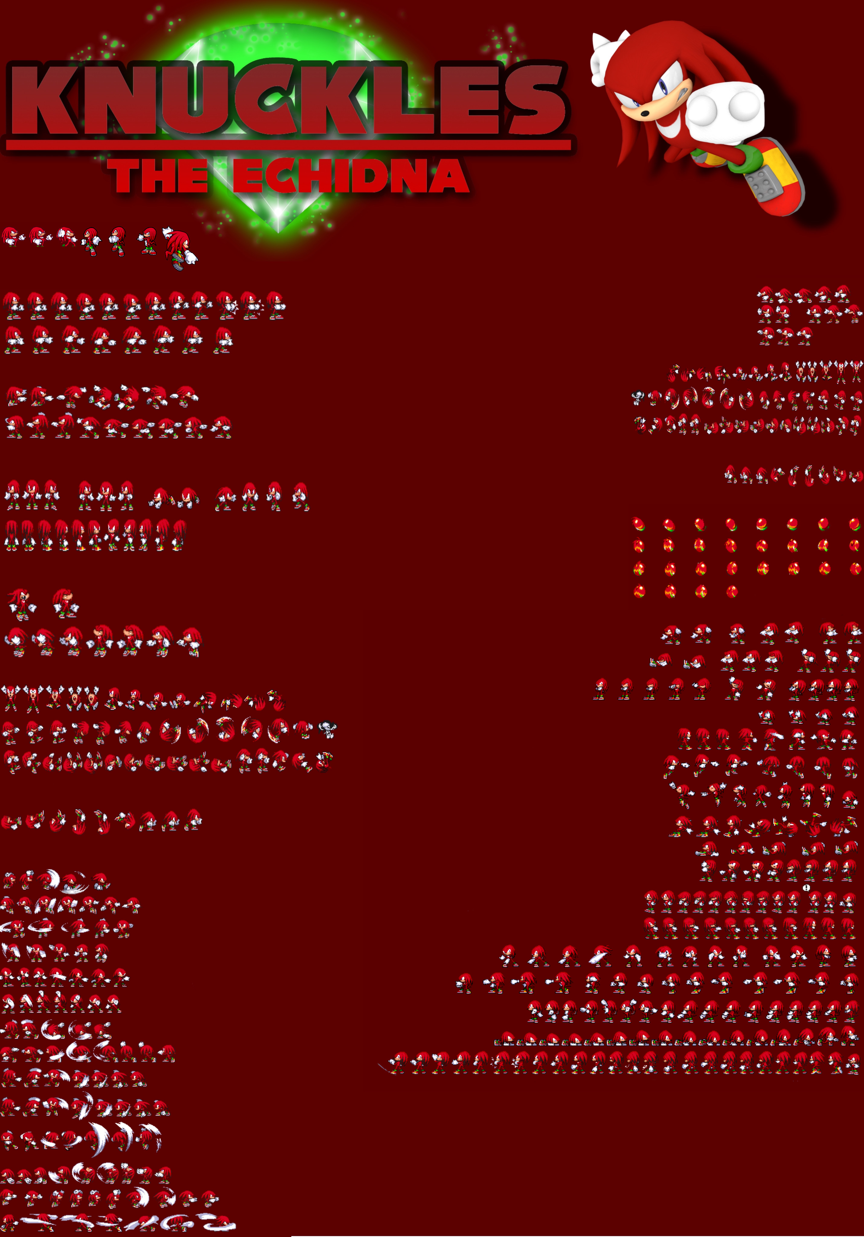 Advanced knuckles sprite sheet by scourgeanimationsXD on DeviantArt